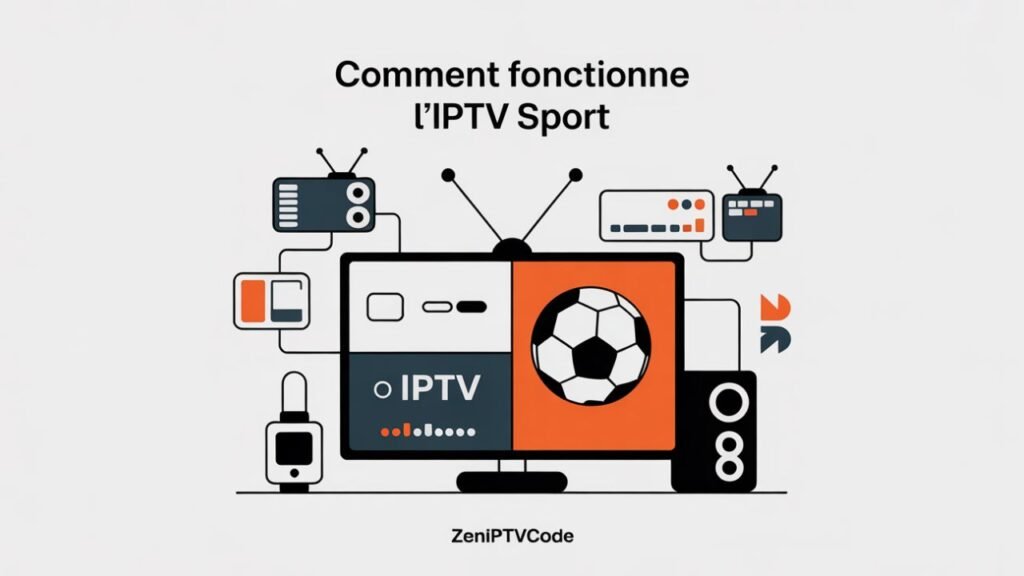 Illustration du fonctionnement de l’IPTV Sport.