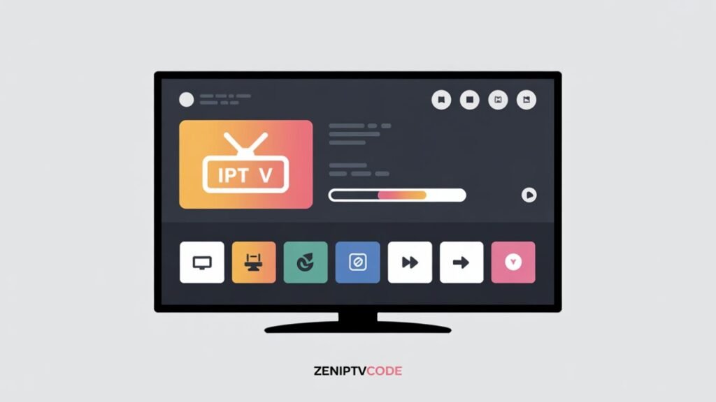 Illustration représentant l’installation d’une application IPTV sur Smart TV.
