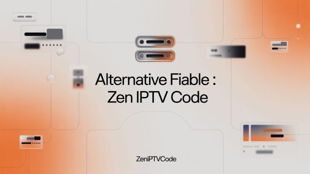Visuel professionnel présentant Zen IPTV Code comme alternative fiable.